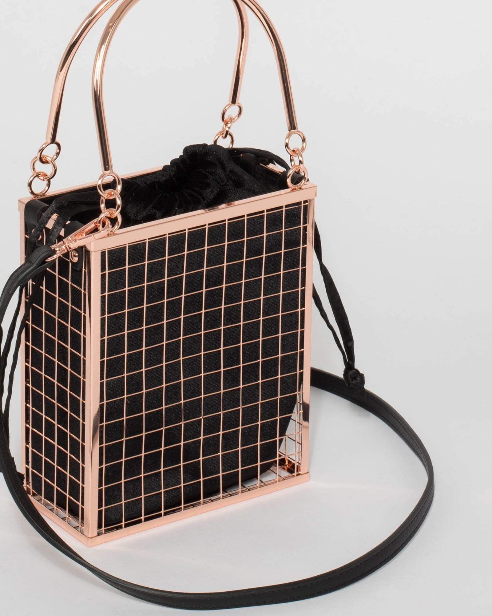 Rose gold cage on sale bag