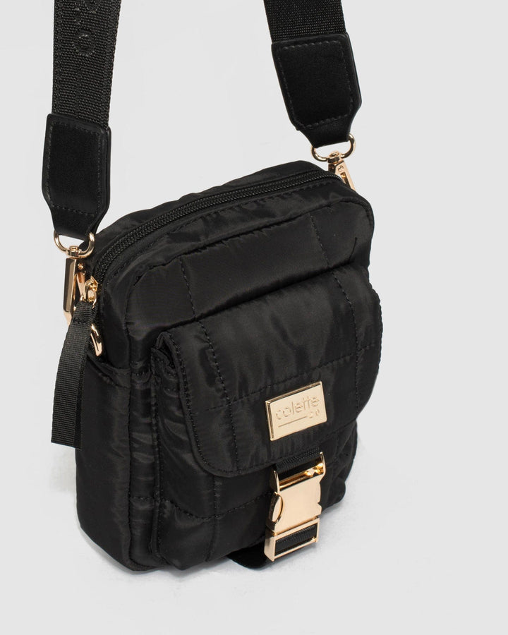 Black Emma Lock Crossbody Bag | Crossbody Bags