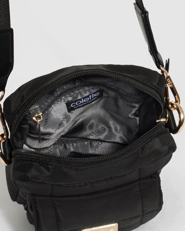 Black Emma Lock Crossbody Bag | Crossbody Bags