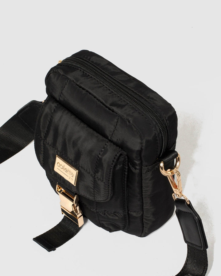 Black Emma Lock Crossbody Bag | Crossbody Bags