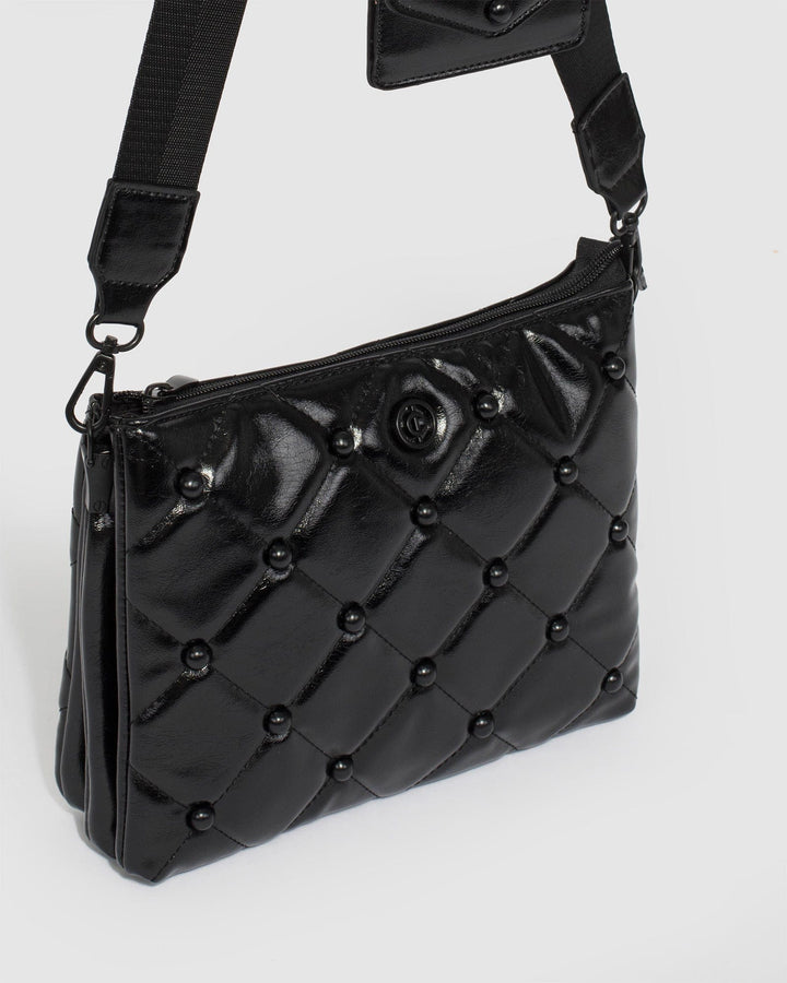 Colette by Colette Hayman Black MJ Webbing Crossbody Bag