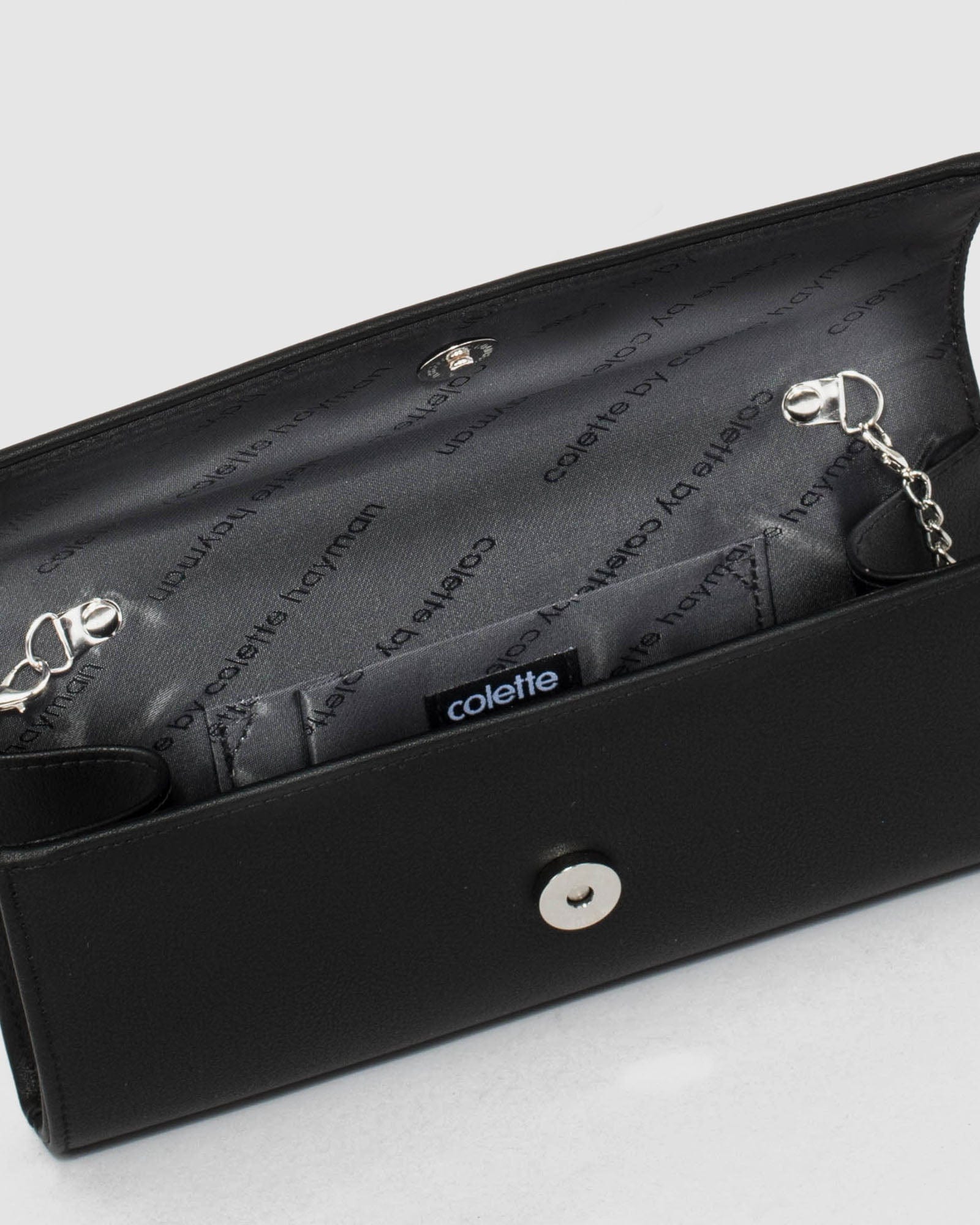 Plain black hot sale clutch bag