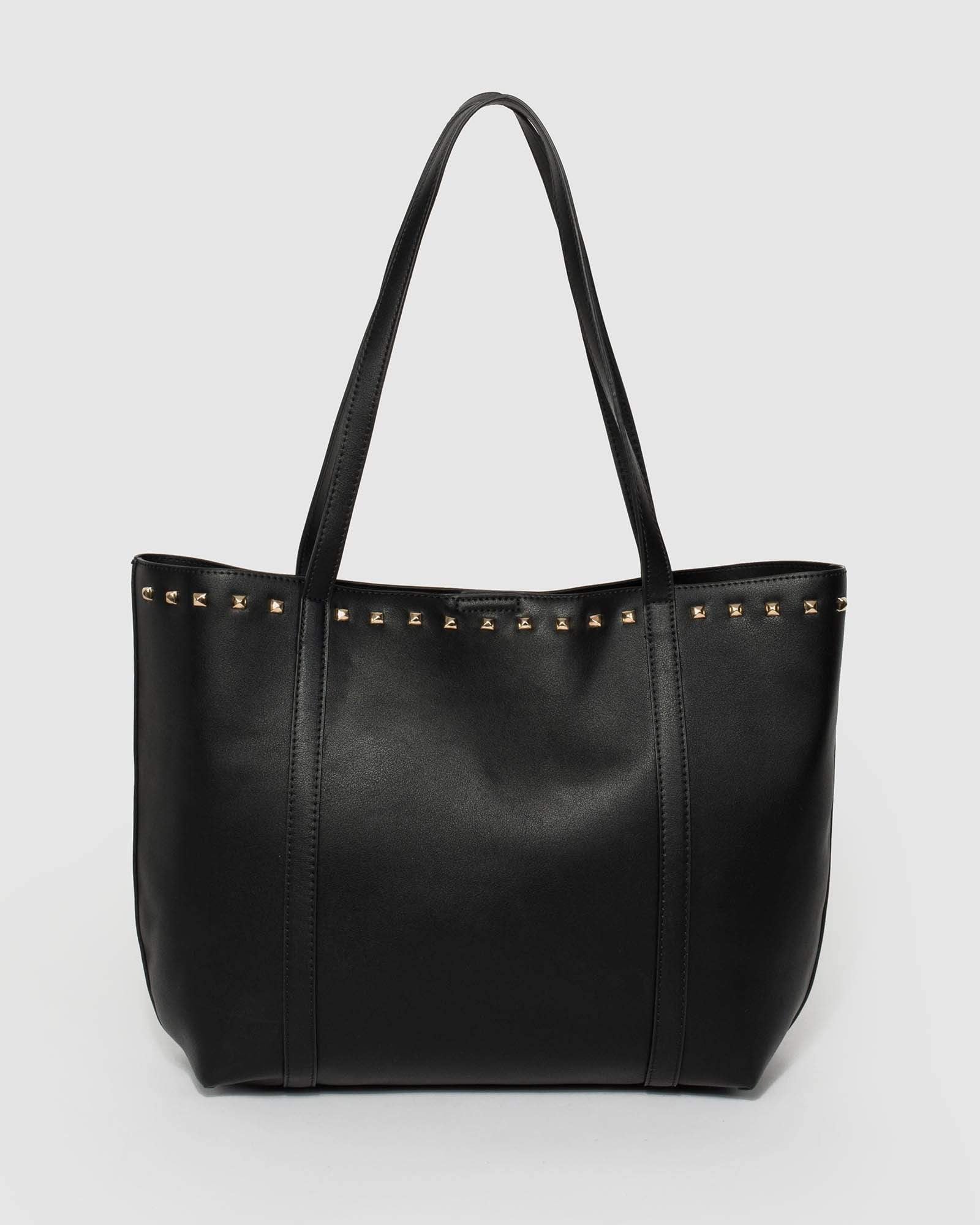 Black Sabina Stud Tote Bag – colette by colette hayman