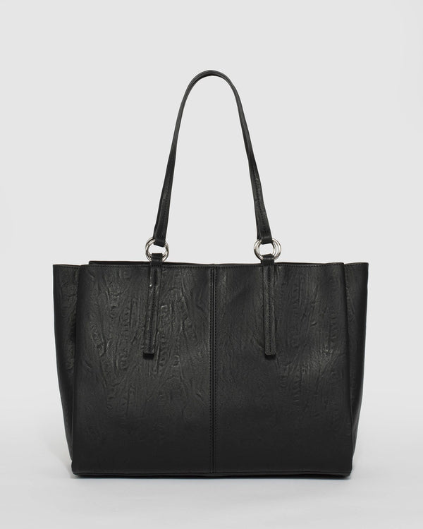 Black Stacey Ring Tote Bag | Tote Bags