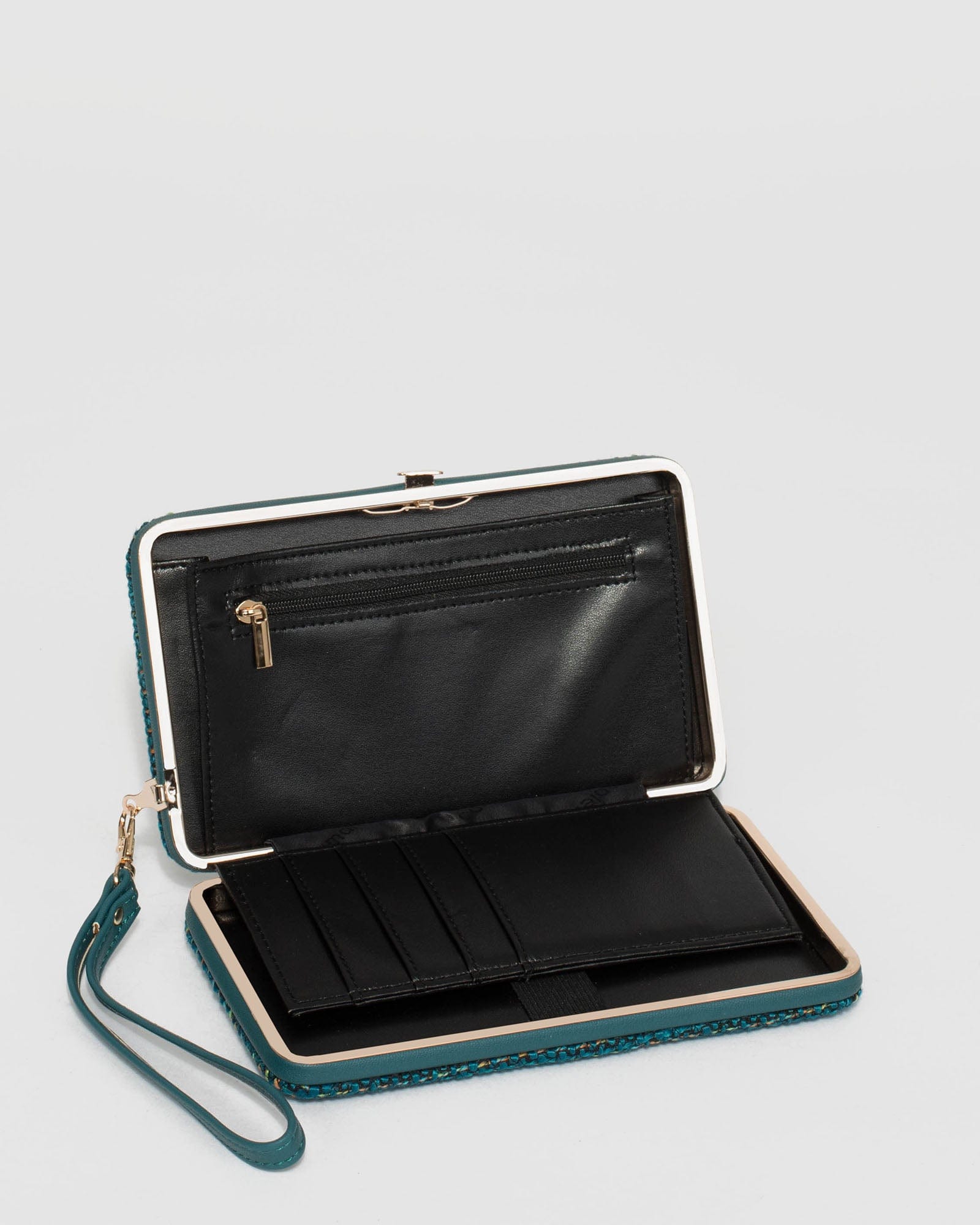 Flat hard case deals clutch wallet