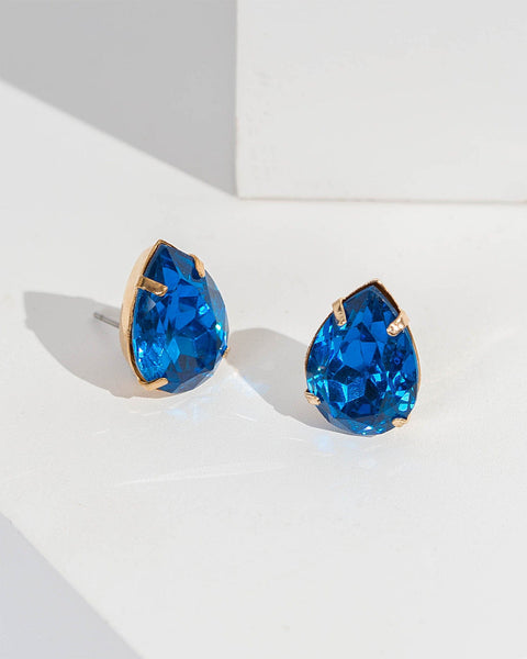 Blue Beaded Tear Drop Hook Earrings – colette by colette hayman