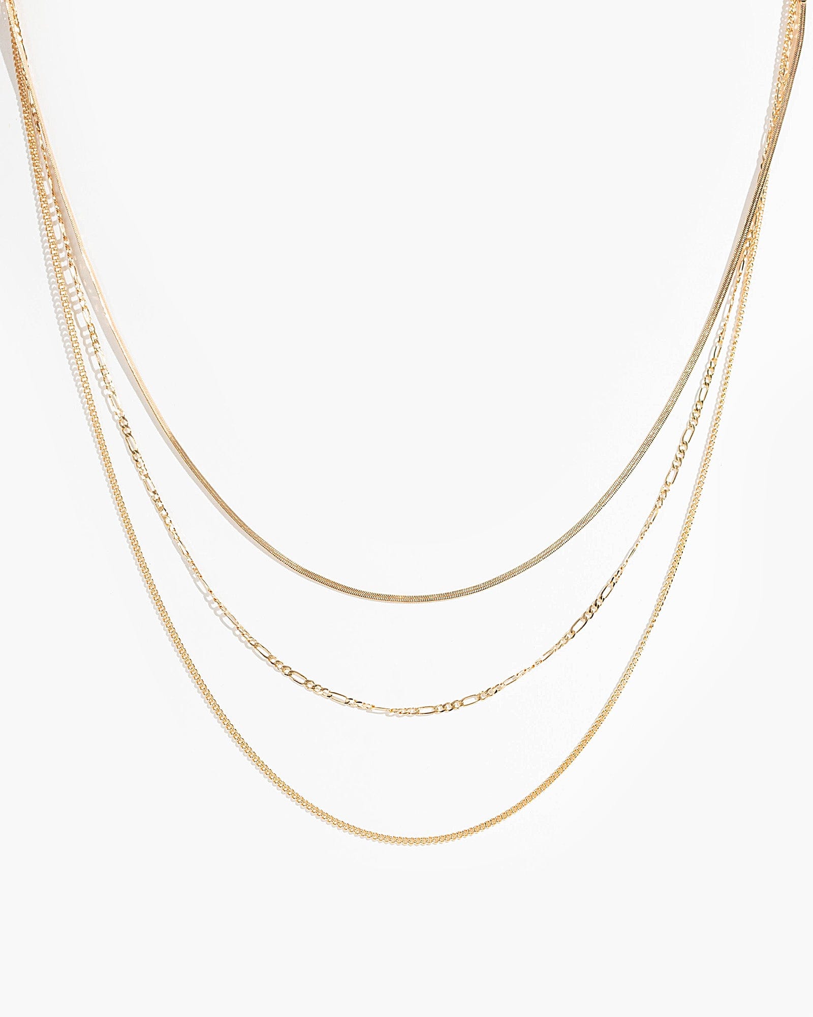 Gold 3 Layer Chain Necklace