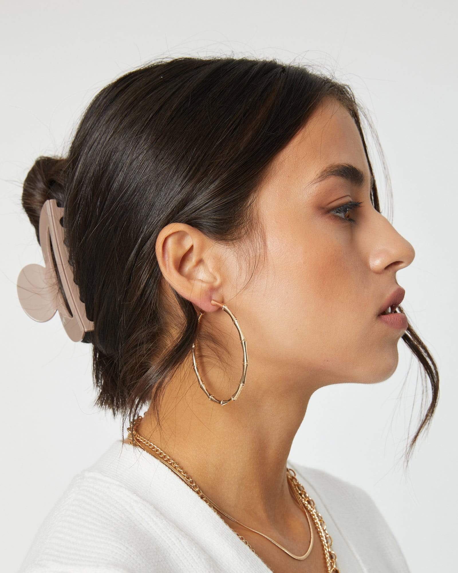 Silver 60MM Hammered Hoop Earrings | Claire's US