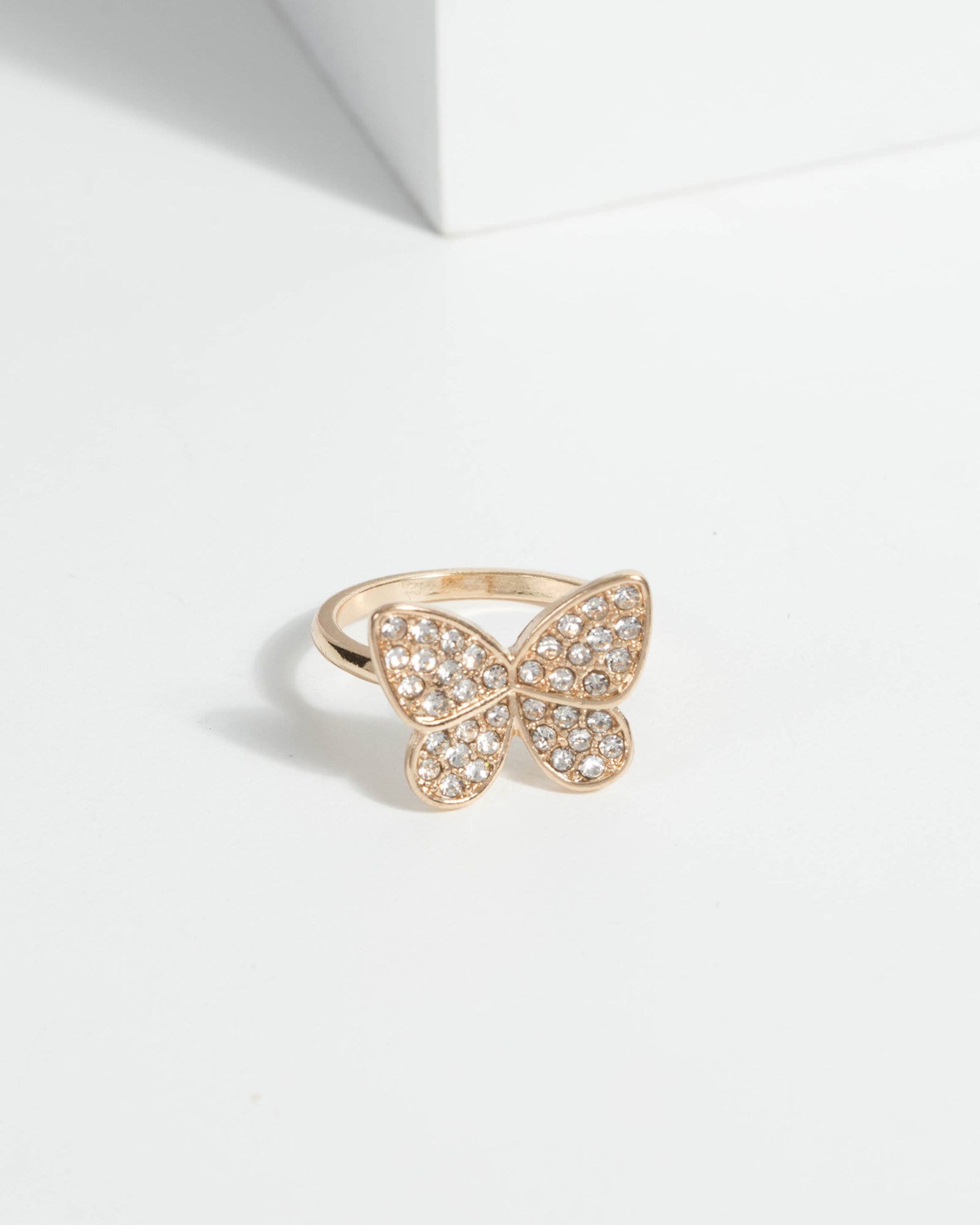 Rose gold clearance butterfly ring