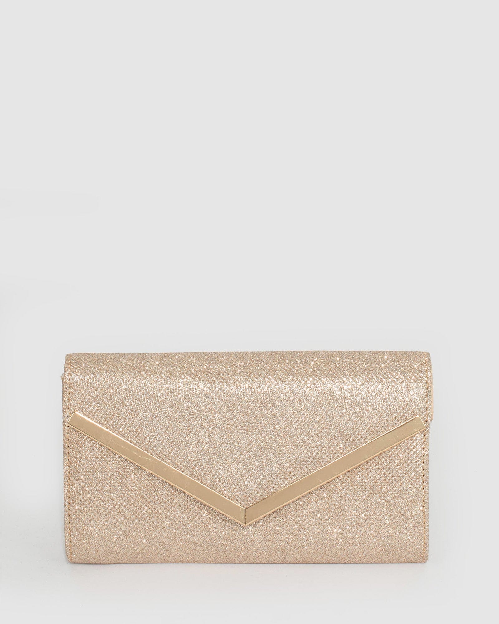 Gold Cindy Glitter Evening Clutch Bag – colette by colette hayman