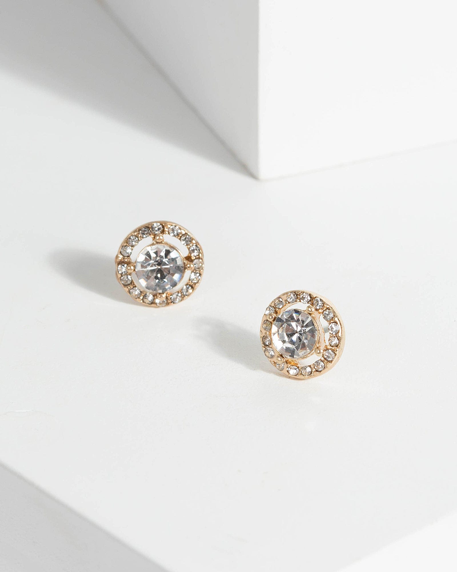 Gold Diamante Halo Stud Earrings – colette by colette hayman