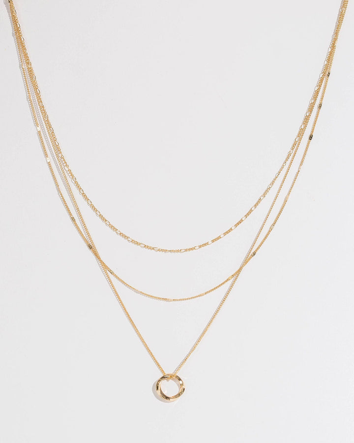 Colette by Colette Hayman Gold Fine Chain Circle Necklace Pack