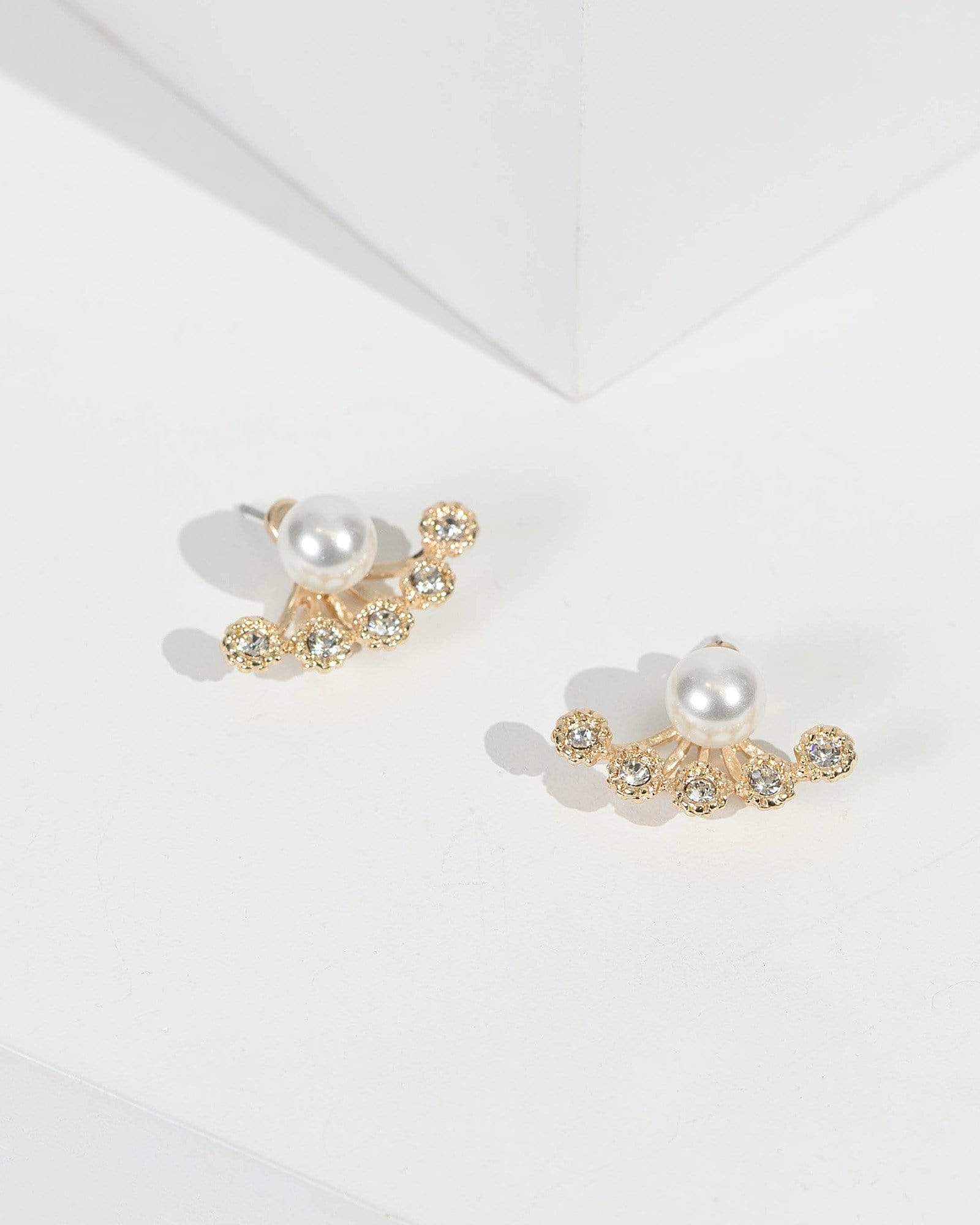 Gold Five Crystal Studs Earrings – colette by colette hayman