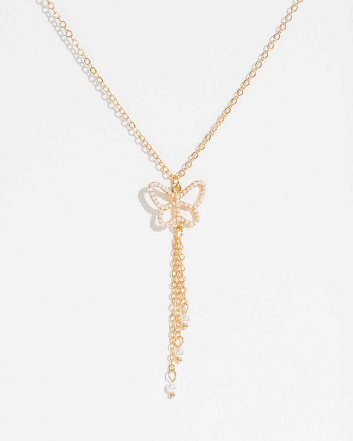 Colette by Colette Hayman Gold Pearl Butterfly Necklace