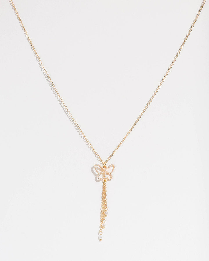 Colette by Colette Hayman Gold Pearl Butterfly Necklace