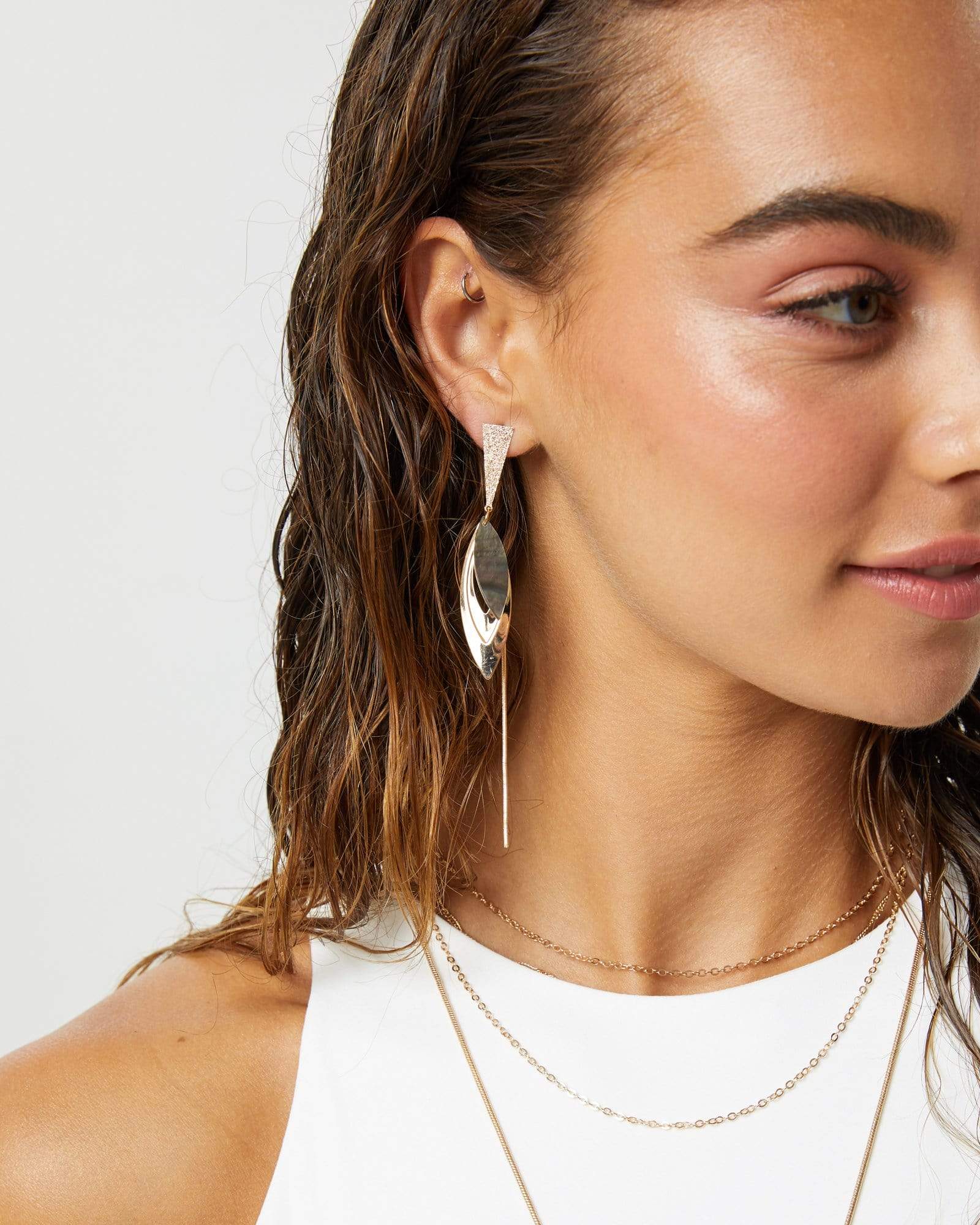 The Drop Earrings – Flecked with Gold