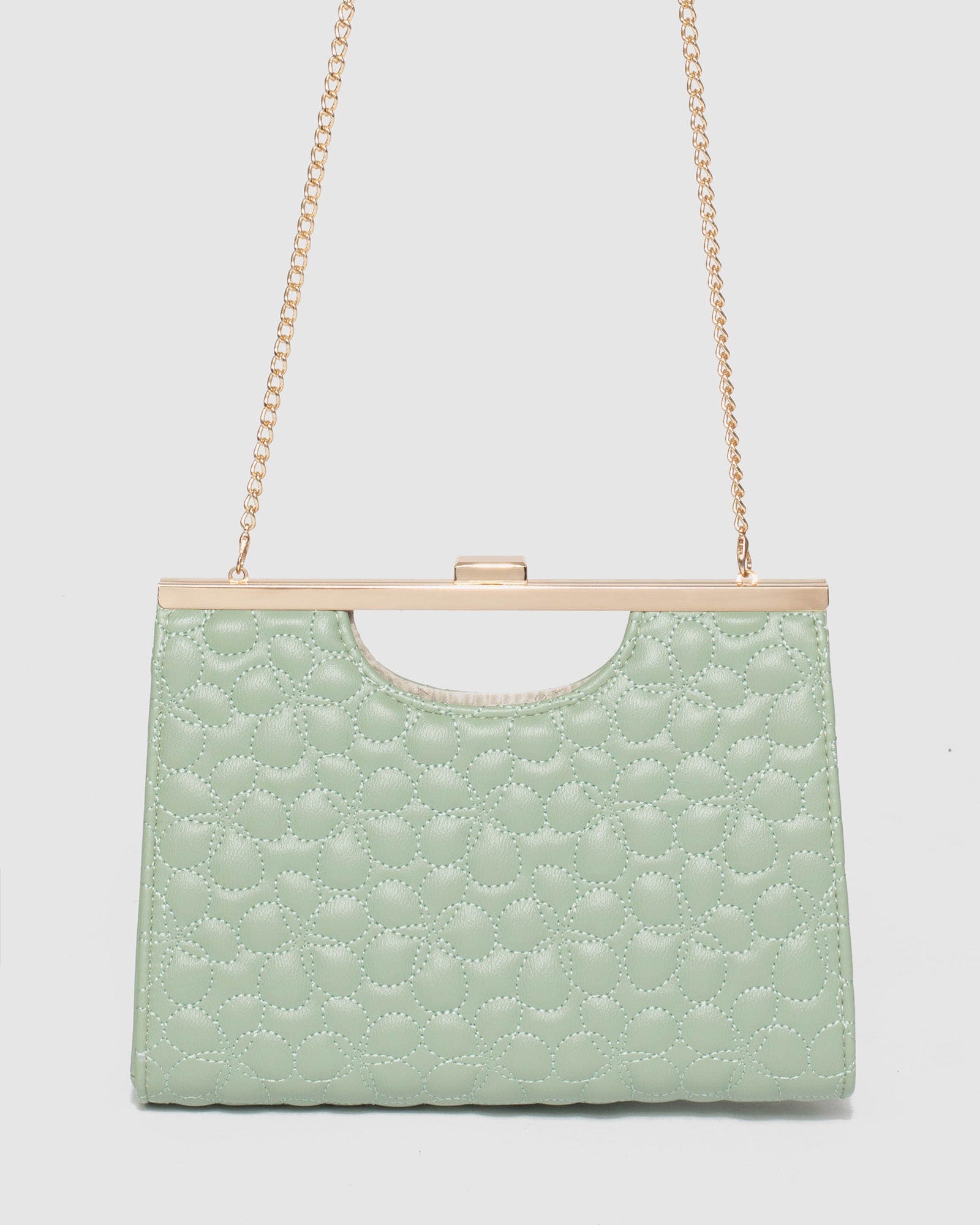 Green embellished sale clutch bag