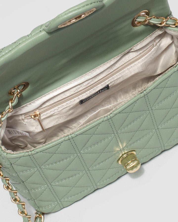 Colette by Colette Hayman Green Mia Quilted Crossbody Bag