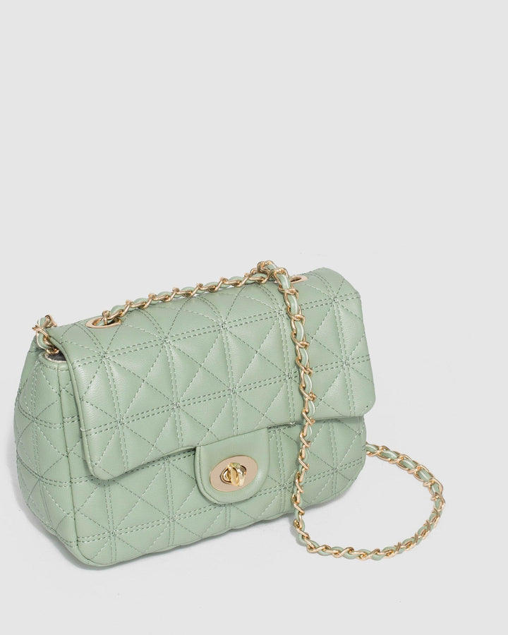 Colette by Colette Hayman Green Mia Quilted Crossbody Bag