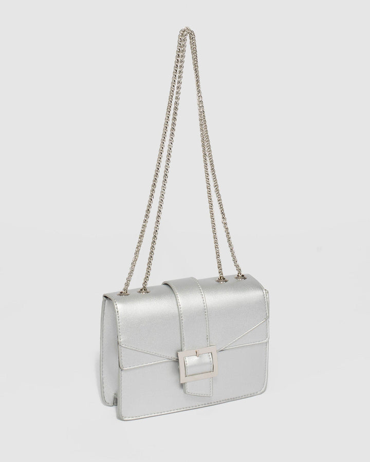 Colette by Colette Hayman Mikah Buckle Silver Crossbody Bag