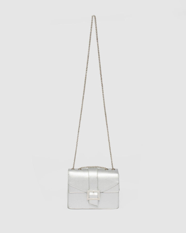 Colette by Colette Hayman Mikah Buckle Silver Crossbody Bag