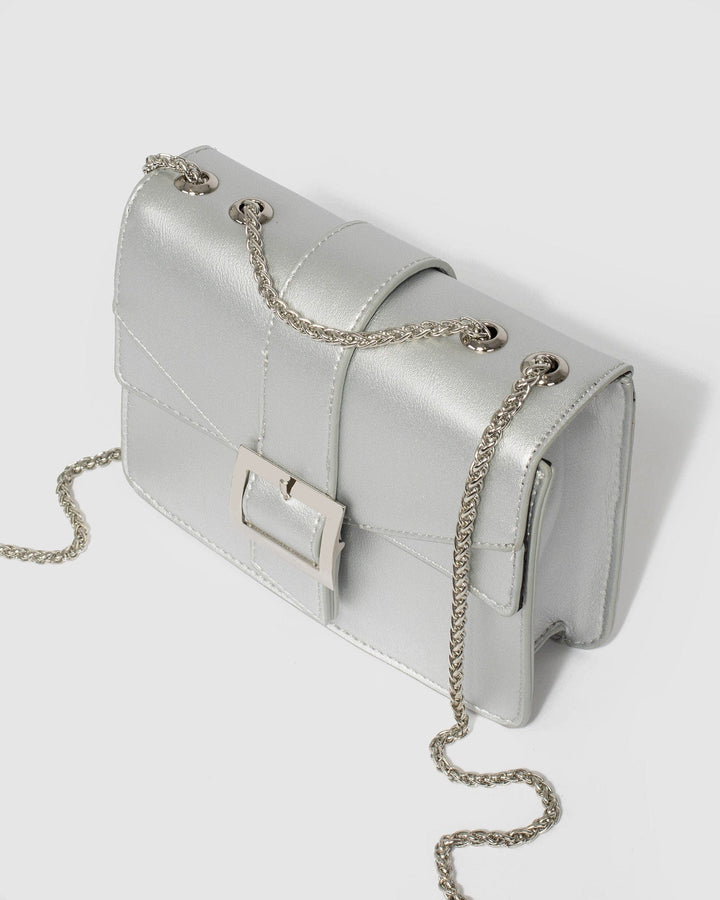 Colette by Colette Hayman Mikah Buckle Silver Crossbody Bag