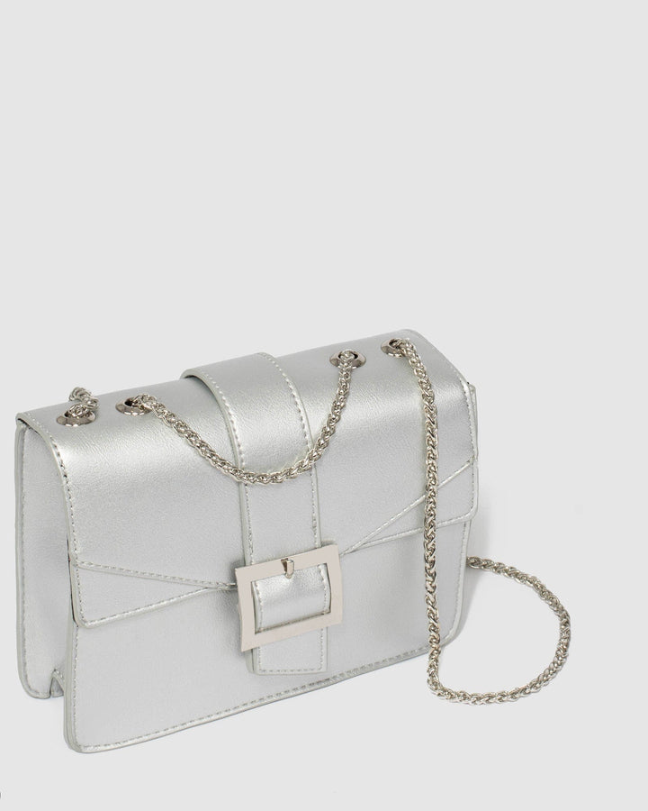 Colette by Colette Hayman Mikah Buckle Silver Crossbody Bag