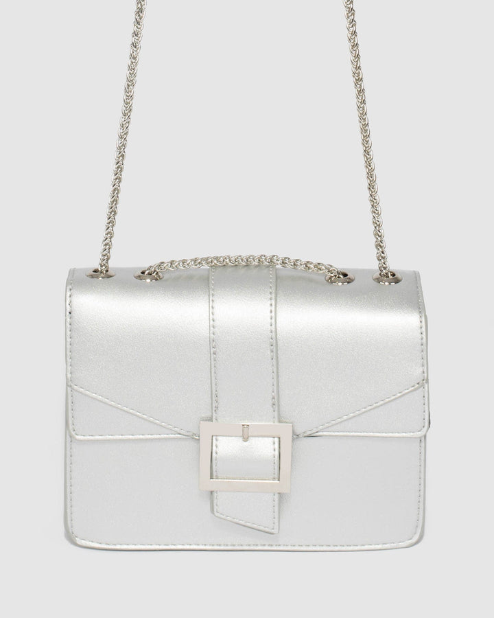 Colette by Colette Hayman Mikah Buckle Silver Crossbody Bag