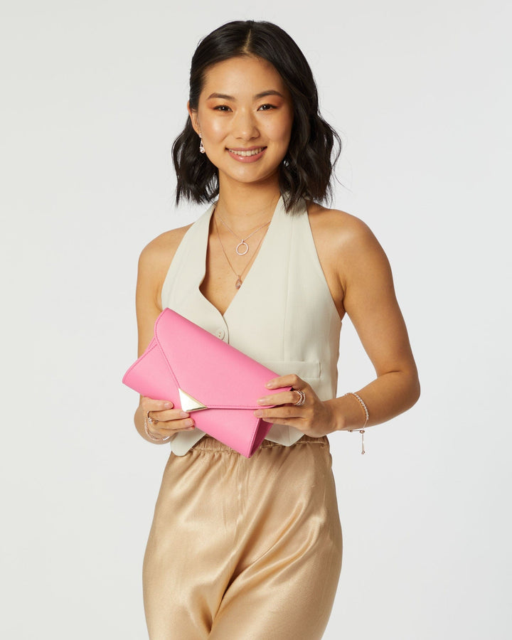 Colette by Colette Hayman Pink Clare Metal Tip Clutch