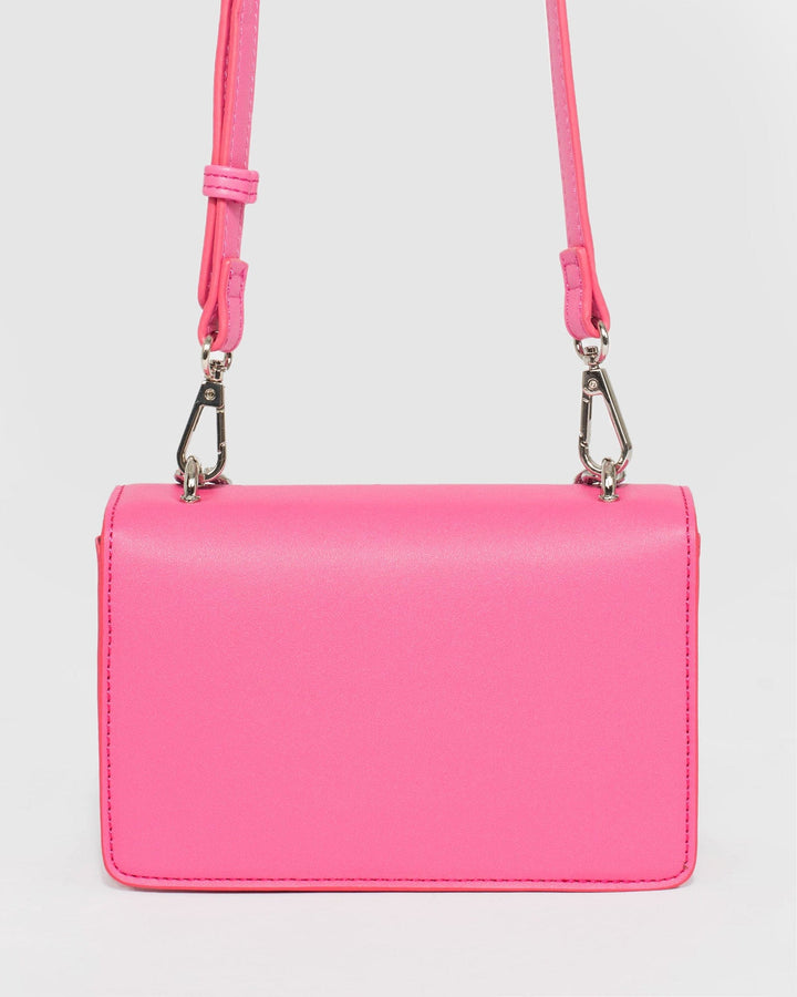 Colette by Colette Hayman Pink Fleur Crystal Chain Bag