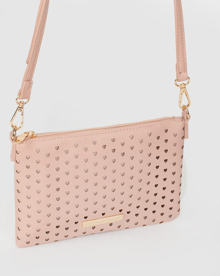 Colette by Colette Hayman Pink Peta Heart Punchout Crossbody Bag