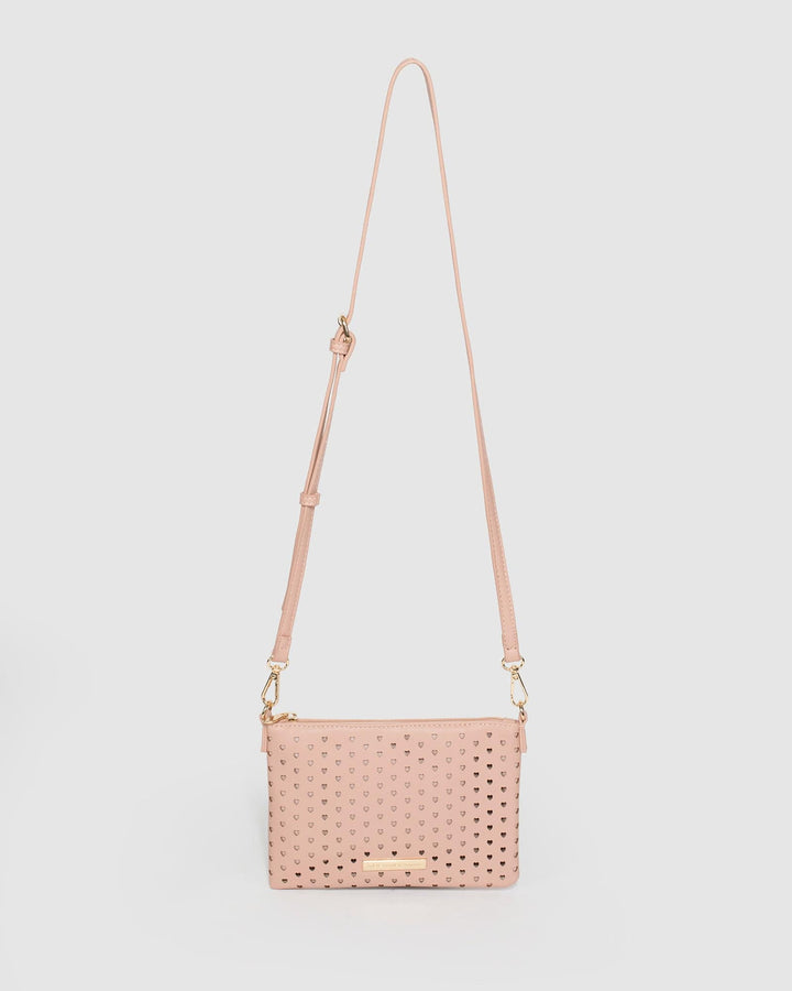 Colette by Colette Hayman Pink Peta Heart Punchout Crossbody Bag