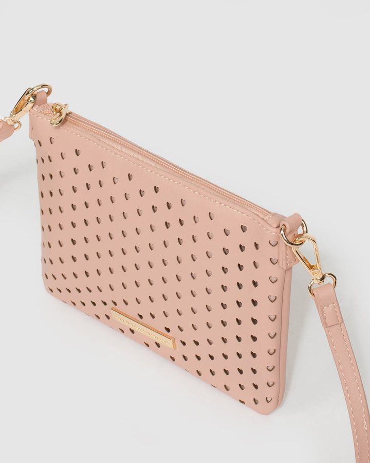 Colette by Colette Hayman Pink Peta Heart Punchout Crossbody Bag