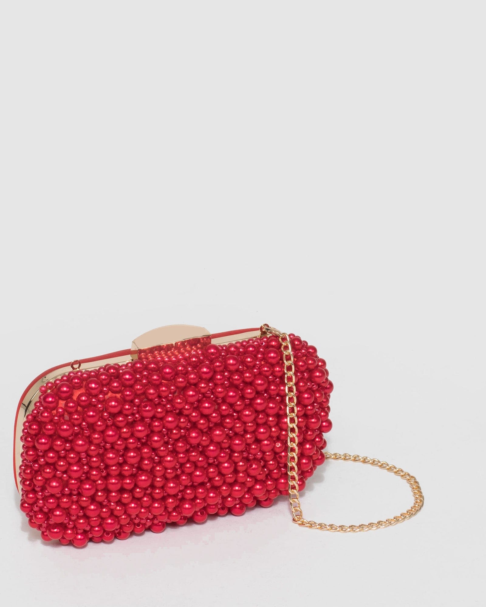 Red beaded 2025 clutch bag