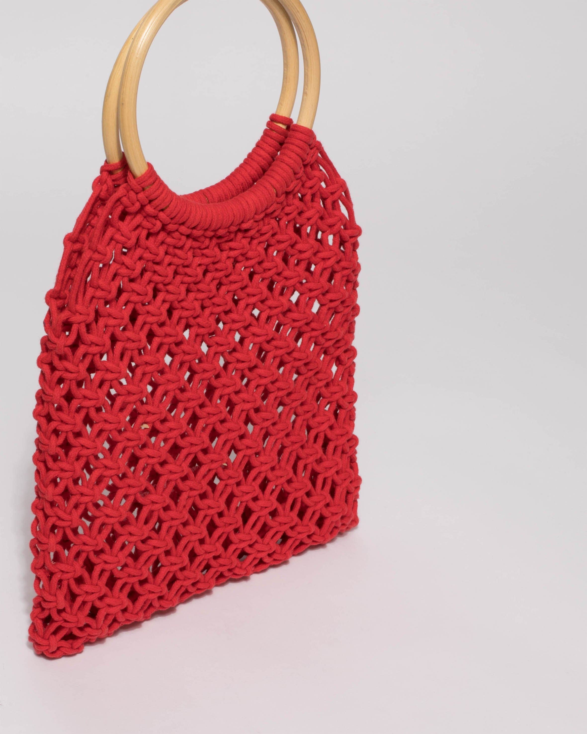 LUCKY Brand Boho Crochet Red Shoulder Bag