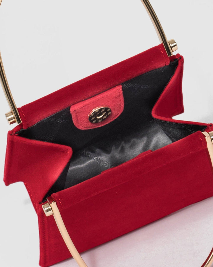 Colette by Colette Hayman Red Joanna Metal Handle Mini Bag