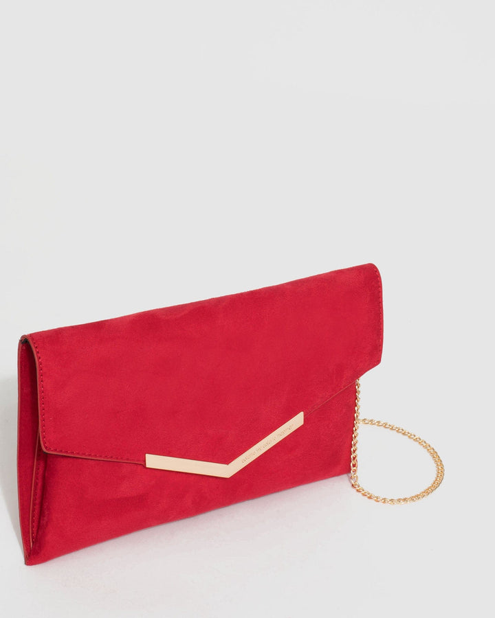 Red Micaela Envelope Clutch Bag Online | Colette Hayman