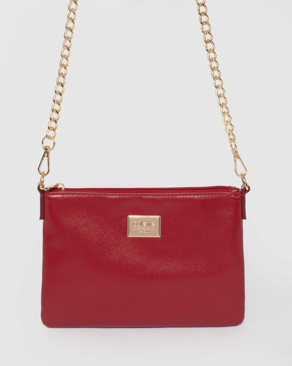 Red Peta Chain Cross Body Bag – colette by colette hayman