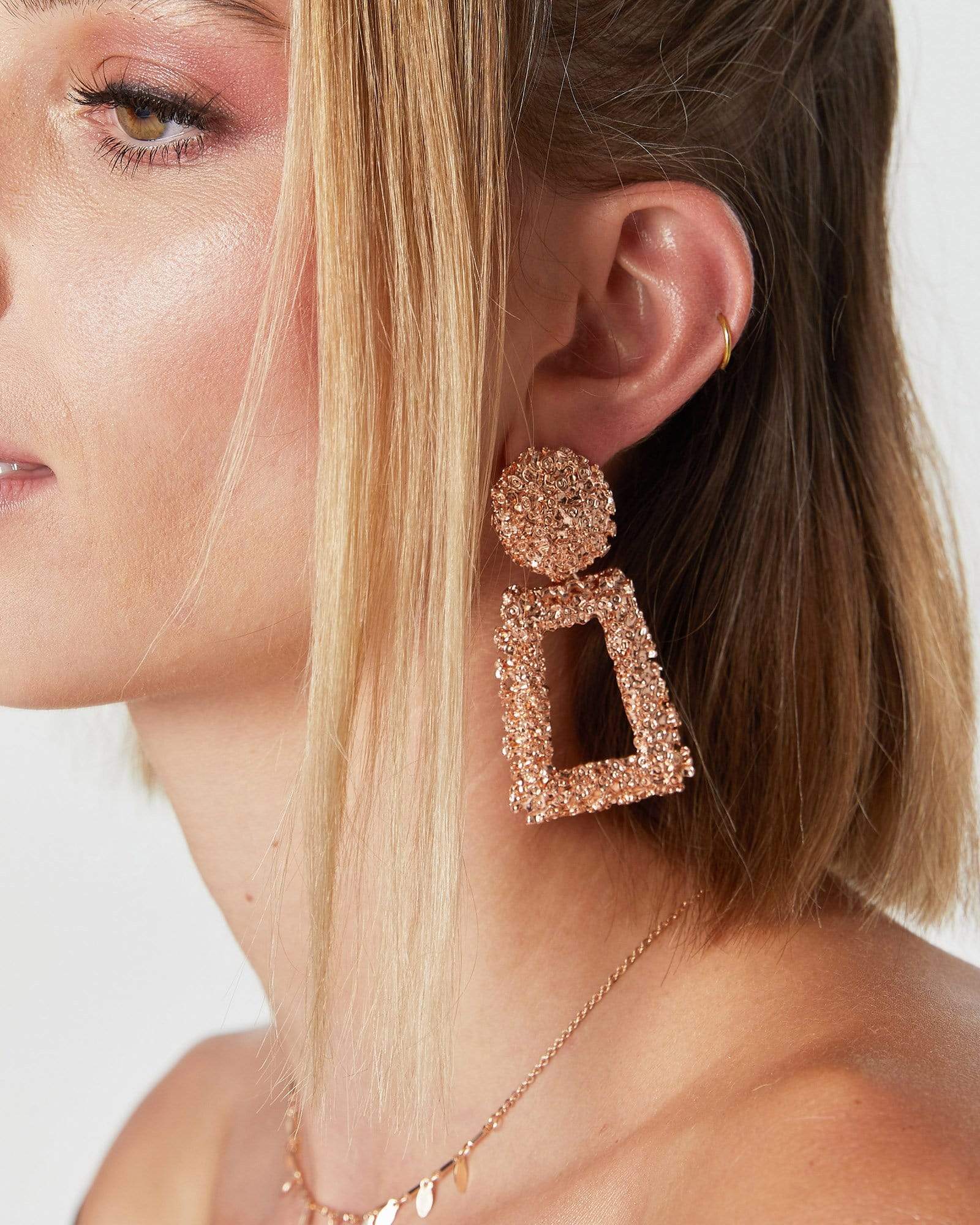 Rose gold fashion deals earrings