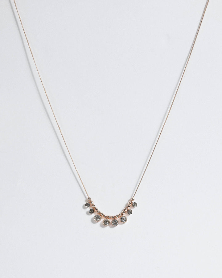 Colette by Colette Hayman Rose Gold Round Stone Necklace