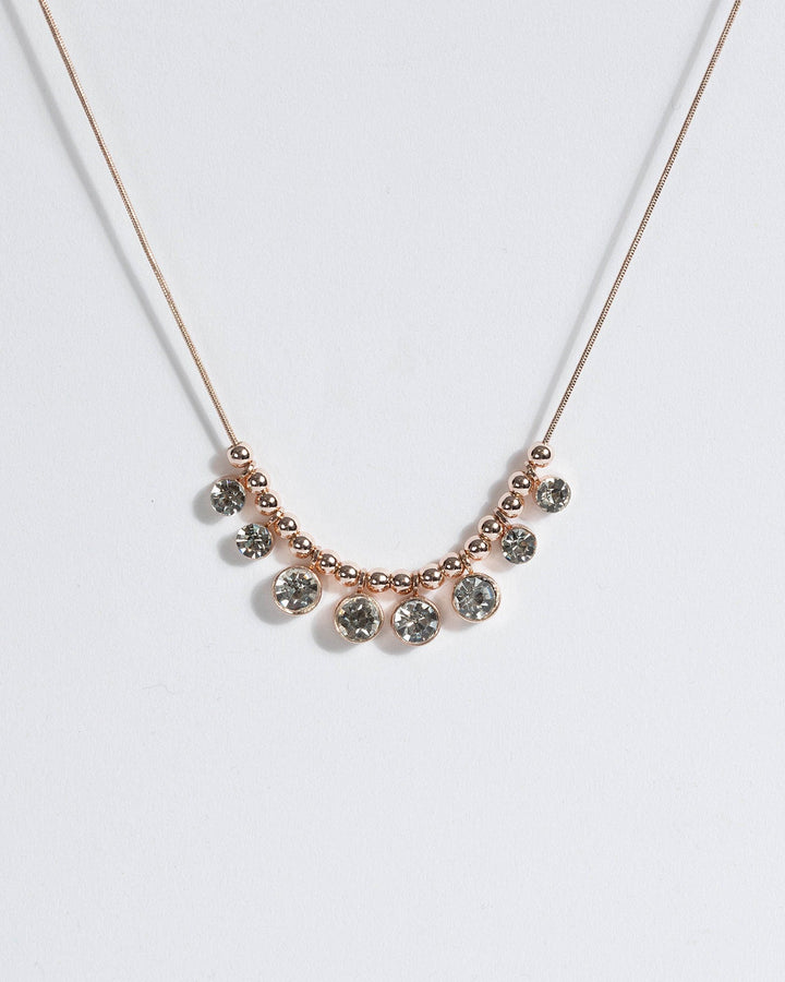 Colette by Colette Hayman Rose Gold Round Stone Necklace