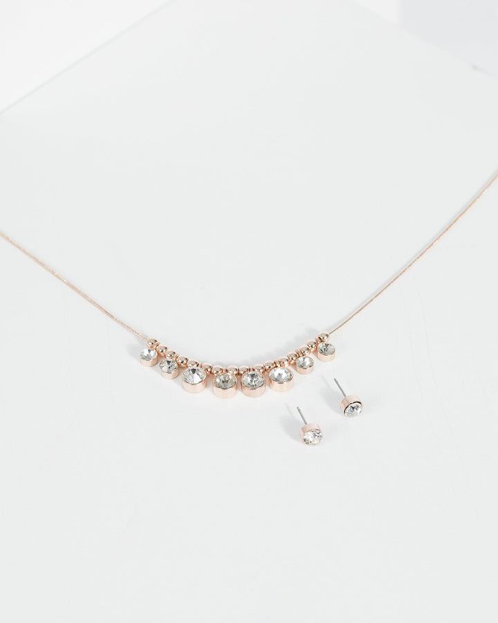 Colette by Colette Hayman Rose Gold Round Stone Necklace