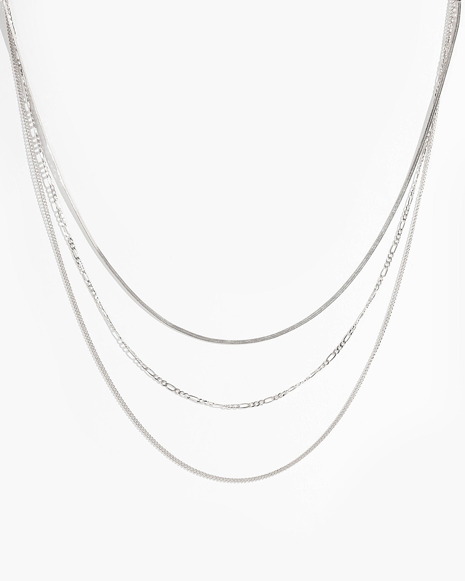 Silver 3 Layer Chain Necklace – colette by colette hayman