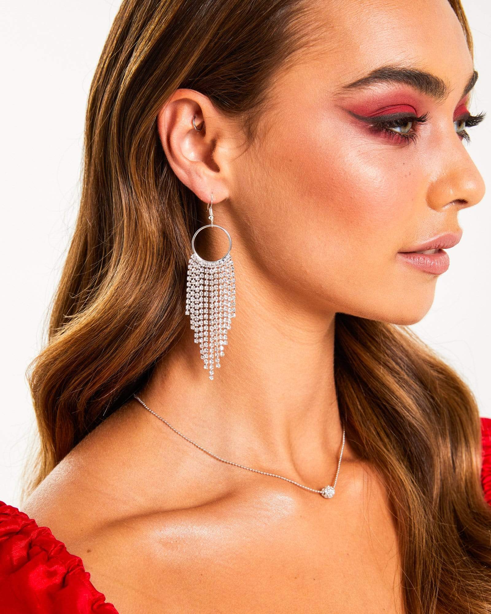 Diamante tassel earrings sale