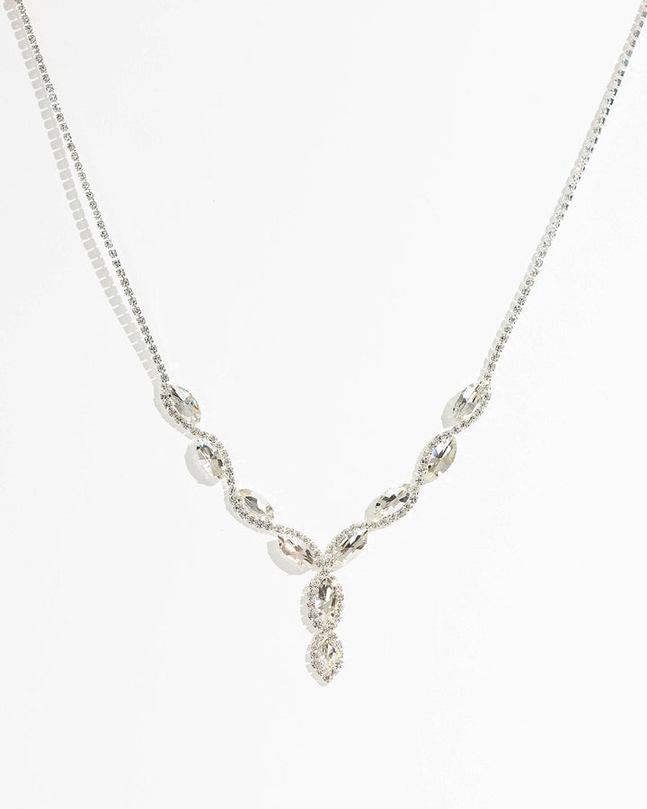 Colette by Colette Hayman Silver Large Crystal Short Necklace