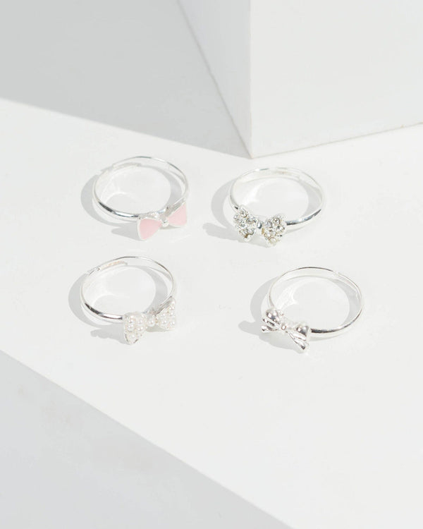 Silver Multi Pack Bow Rings | Rings