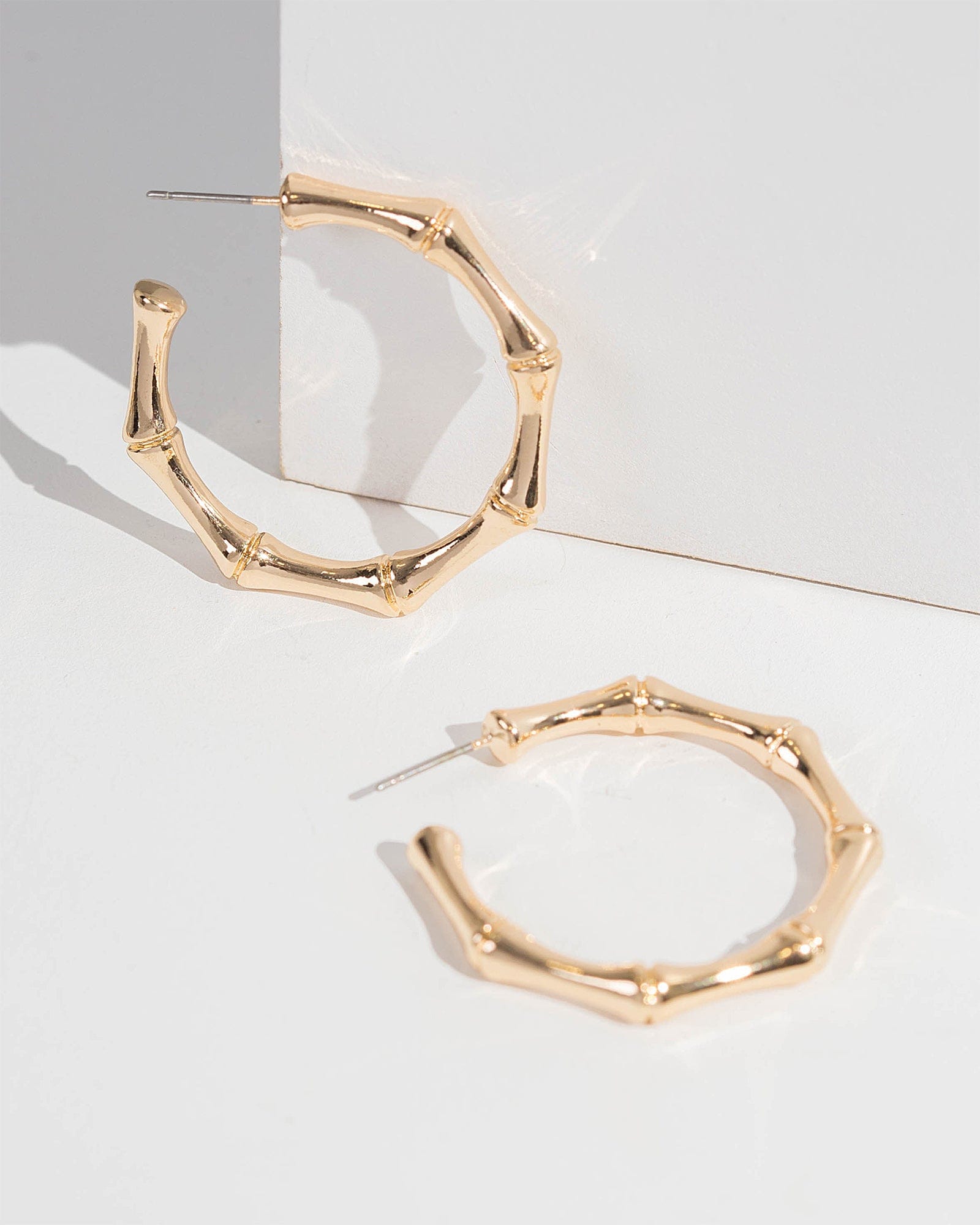 Macy's 10k Gold Hoop Earrings, Small Bamboo - Macy's