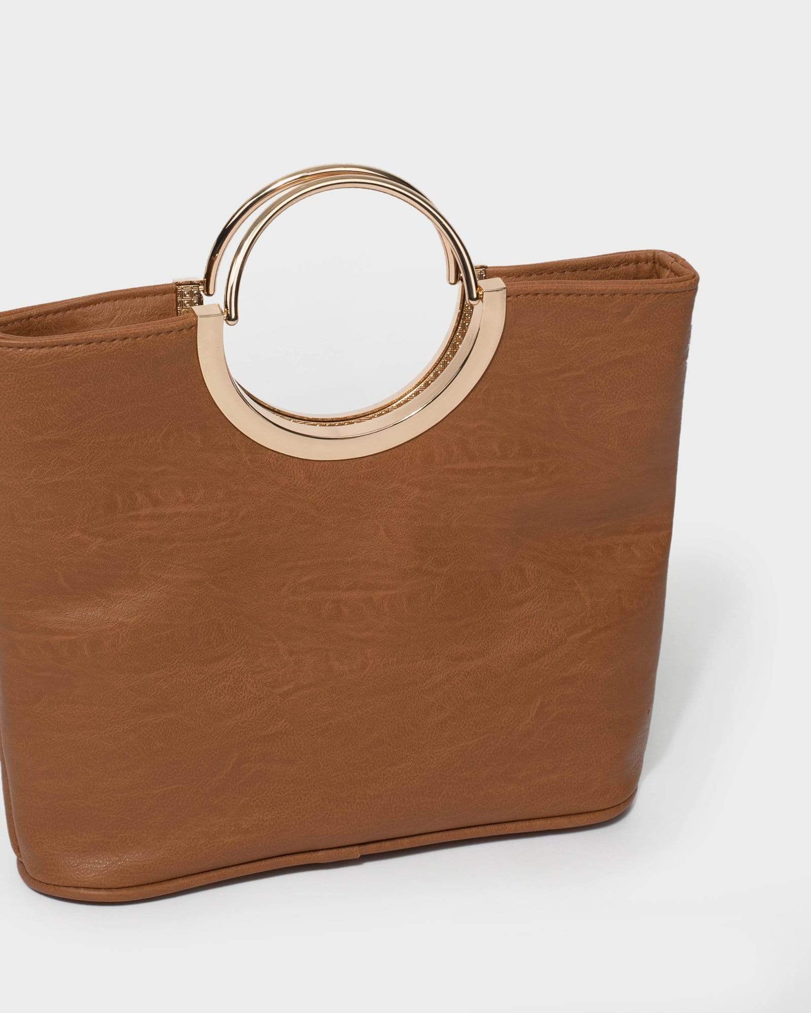 Circle handle clutch bag sale