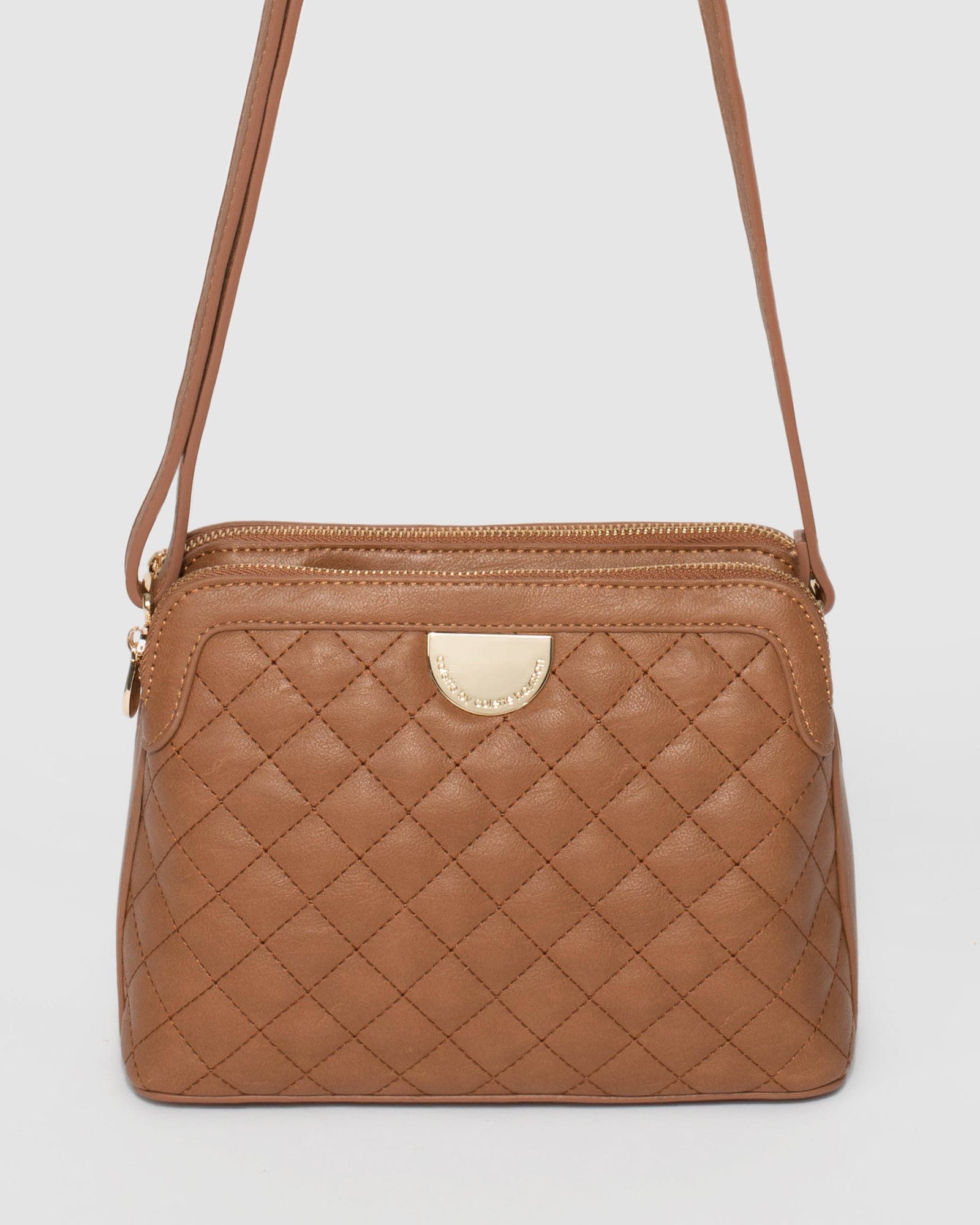 Tan Quilt Crossbody Bag colette by colette hayman