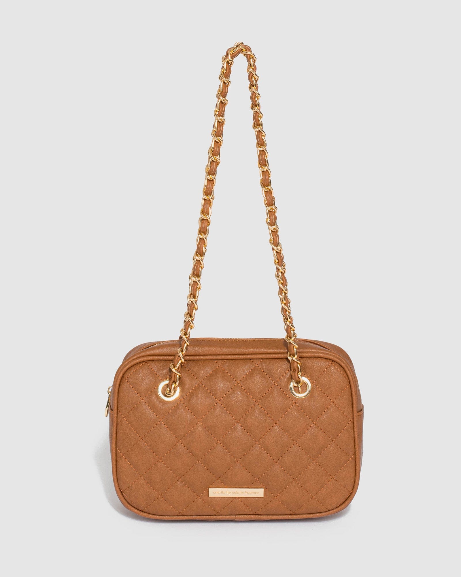 Tan Michaela Quilted Shoulder Bag colette by colette hayman